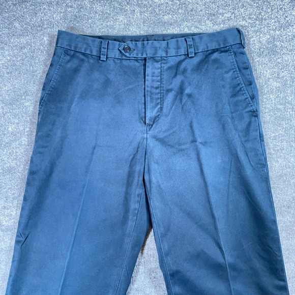 Jos. A. Bank Other - Jos. A. Bank Traveler Pants Men 34x32 Blue Flat Front Original Fit Cotton #AB475